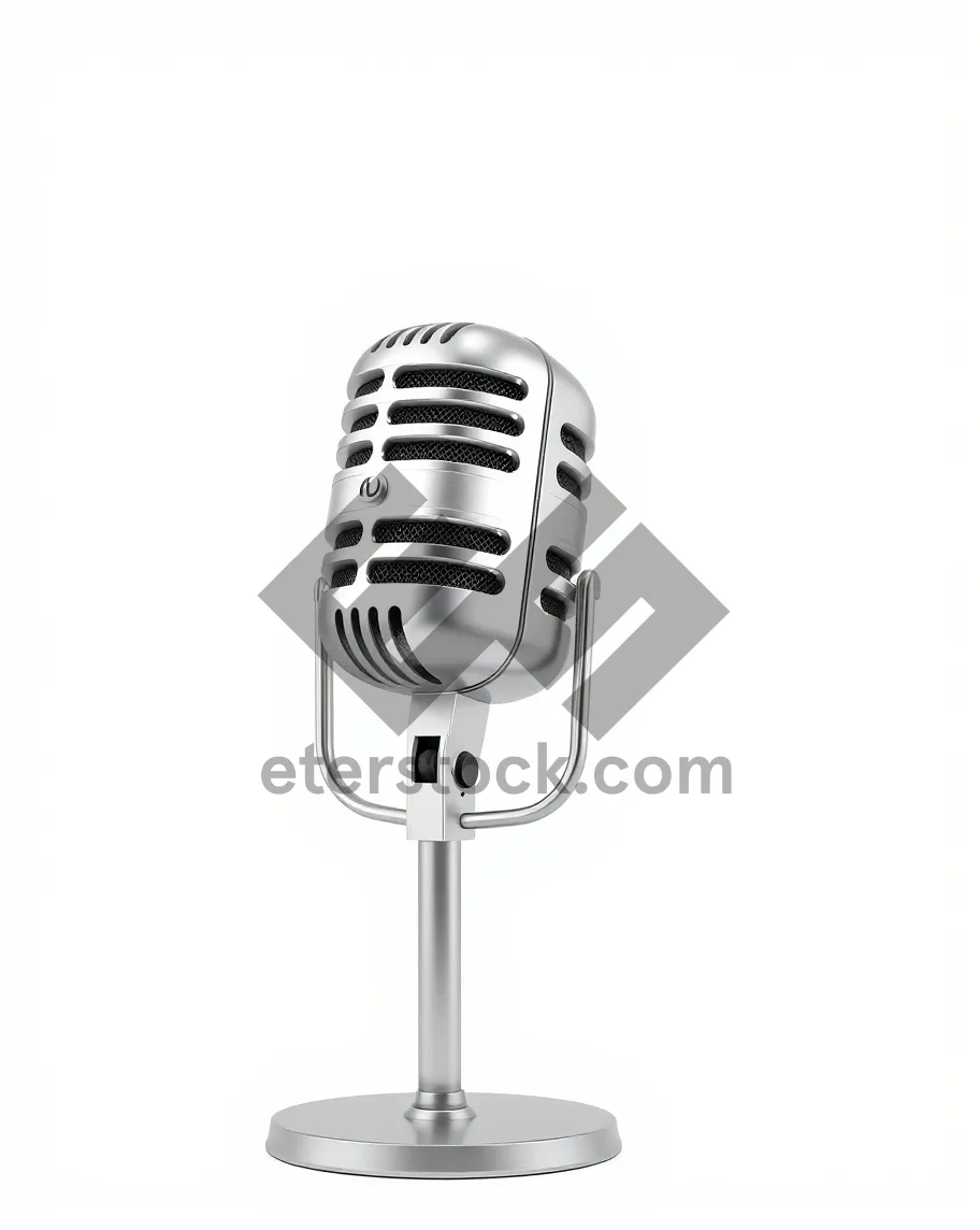 Picture of Vintage microphone on stage at a rock concert