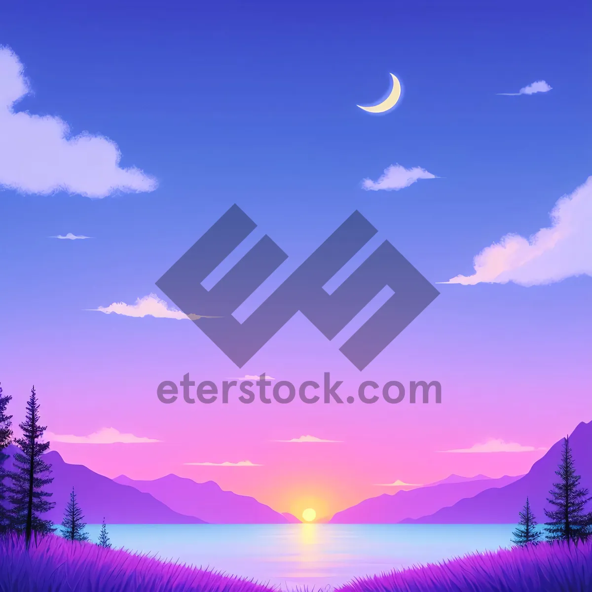 Picture of Vibrant Summer Skies: A Landscape Filled with Clear Blue Skies and Fluffy White Clouds.