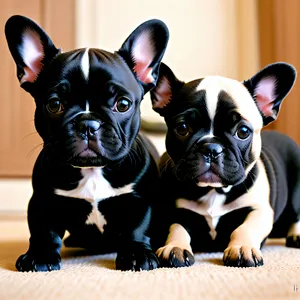 Adorable Bulldog Puppy - Purebred Canine Studio Portrait
