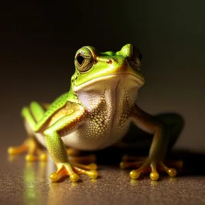 Colorful-eyed Tree Frog in Wildlife Habitat