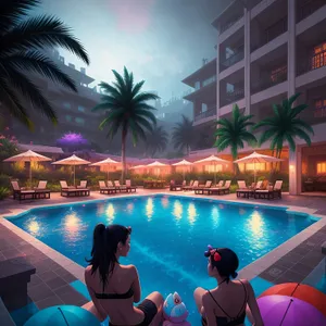 Tropical Paradise Resort - Sun-Kissed Poolside Oasis
