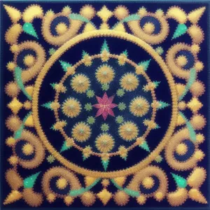 Geometric Arabesque Tile Mosaic Artistic Decoration