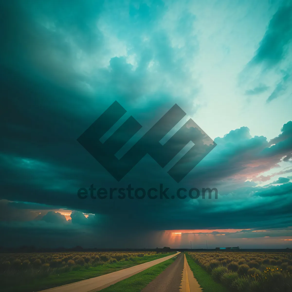 Picture of Vibrant Sunset Over Serene Meadow