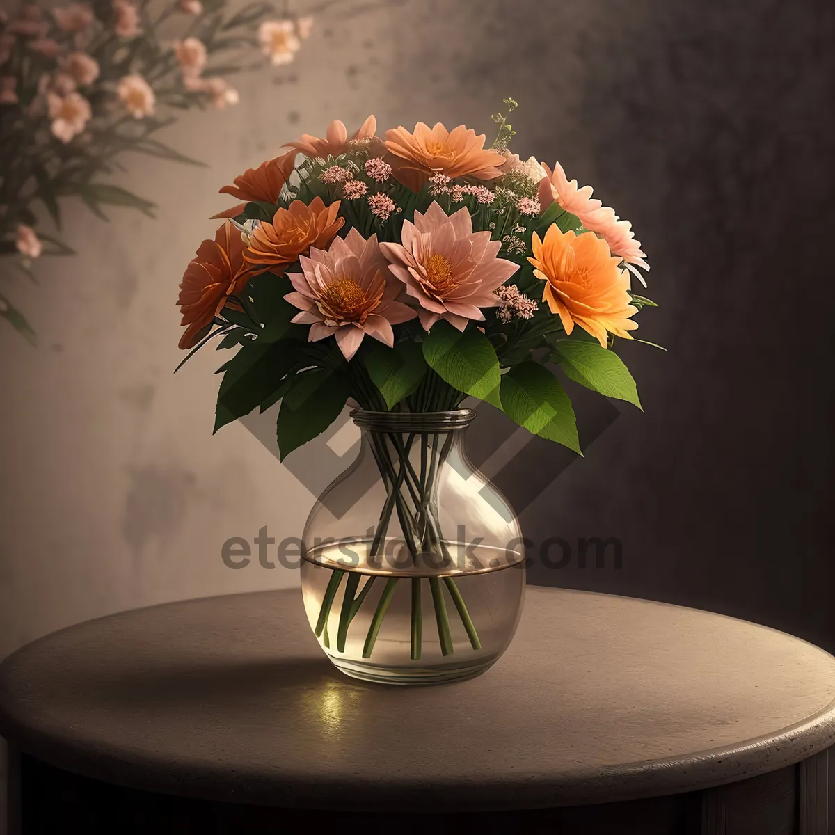 Picture of Blooming Yellow Floral Lampshade for Table Lamp