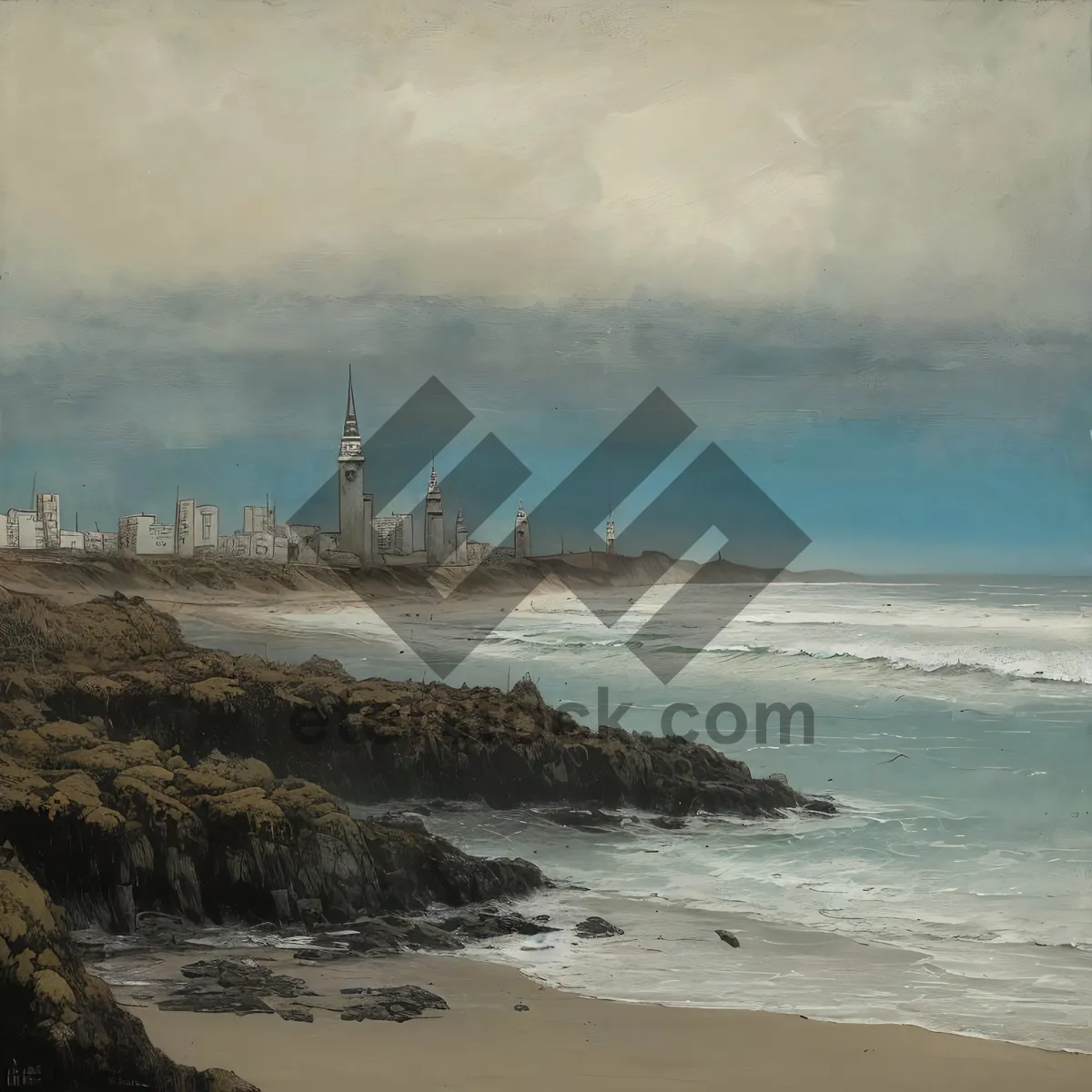 Picture of Serene Seascape at Coastal Cliff