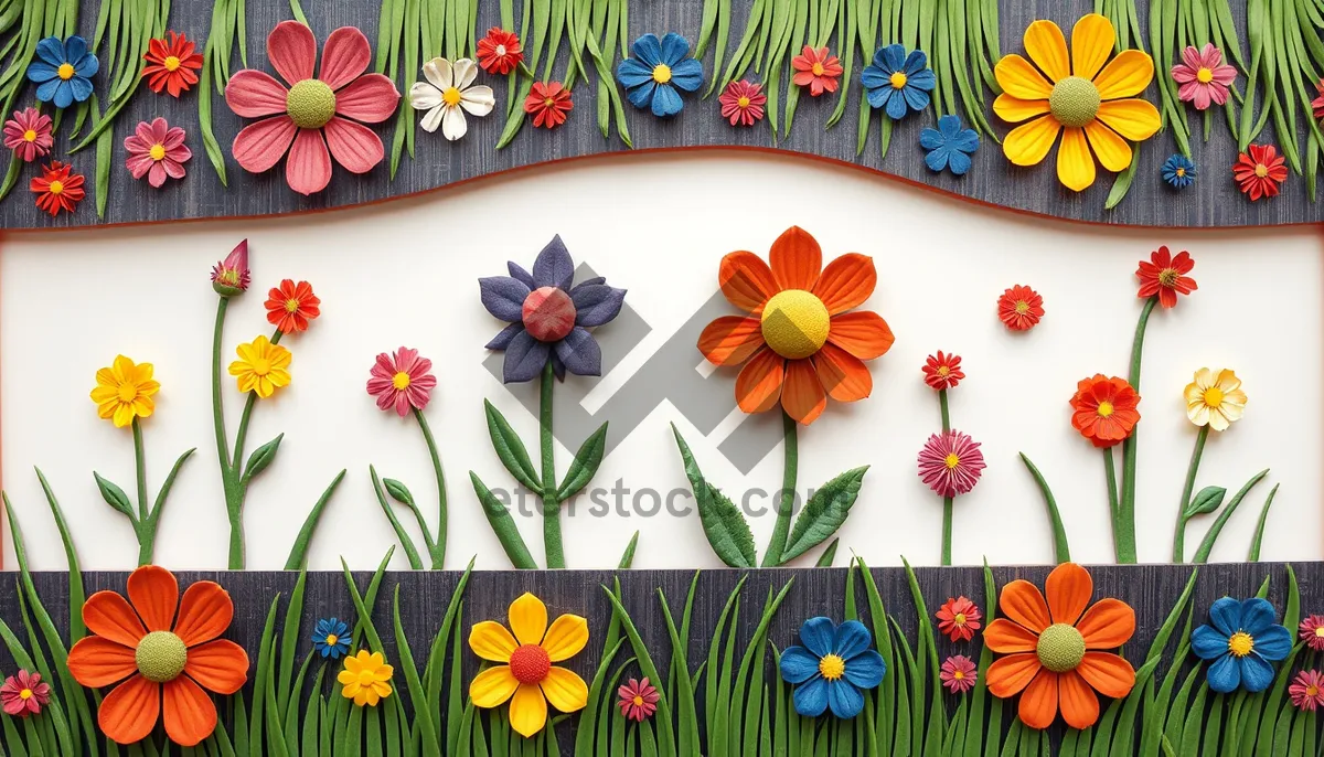 Picture of Colorful Floral Summer Plant Pattern Decoration.