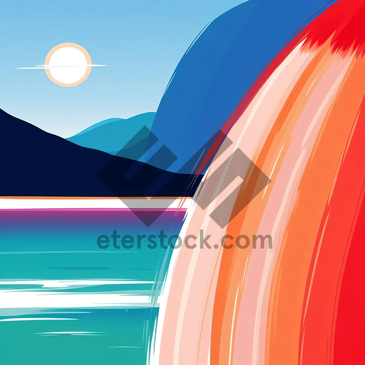 Picture of Colorful Abstract Wave: Vibrant and Dynamic Art