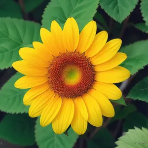 Vibrant Sunflower Blooming in Colorful Meadow