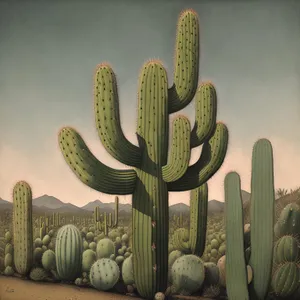 Cactus Wonderland: Majestic Desert Skyline with Saguaro Cacti