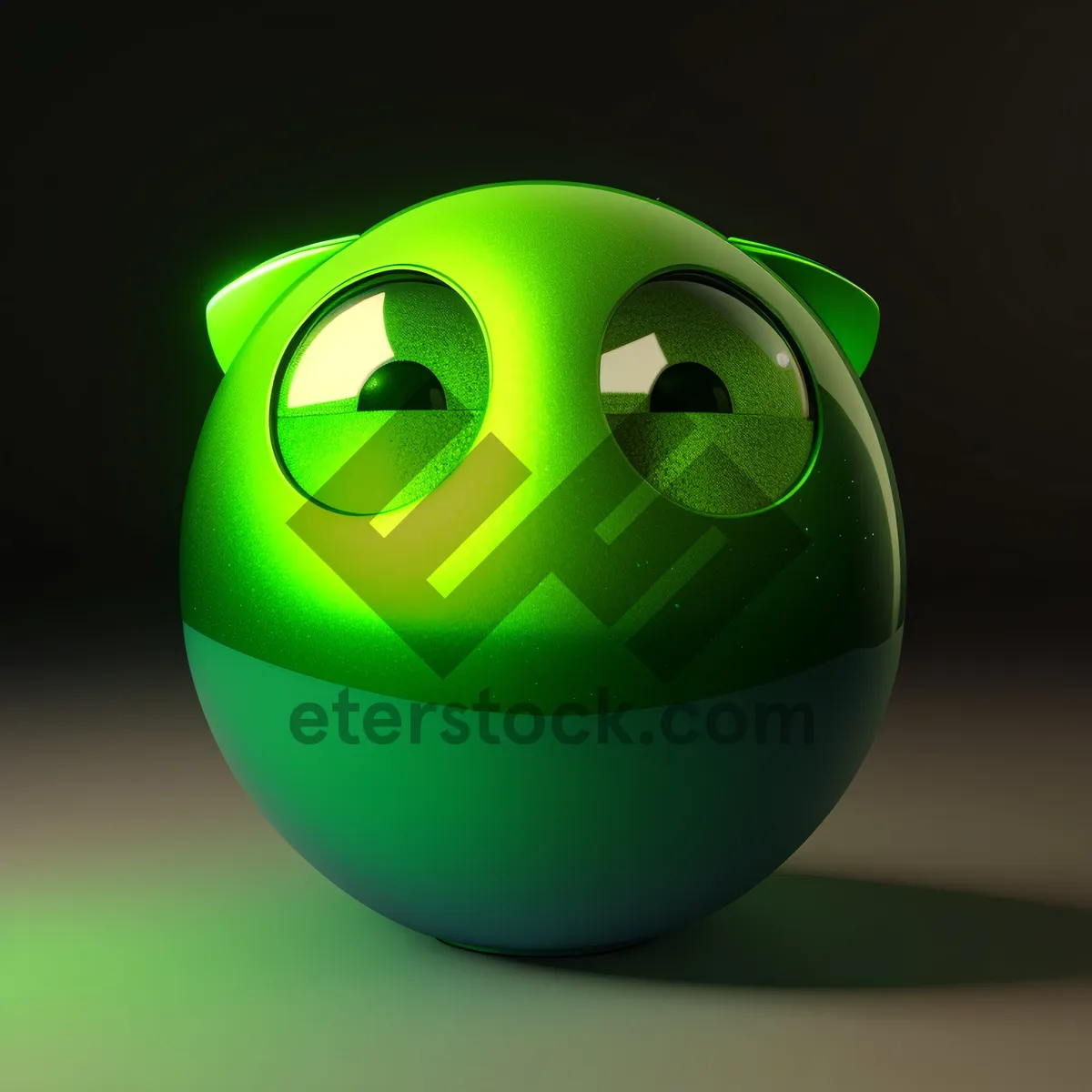 Picture of Cartoon Bacteria Sphere Symbol in 3D