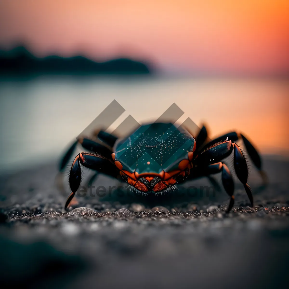 Picture of Rock Crab Close-Up: Majestic Arthropod Invertebrate