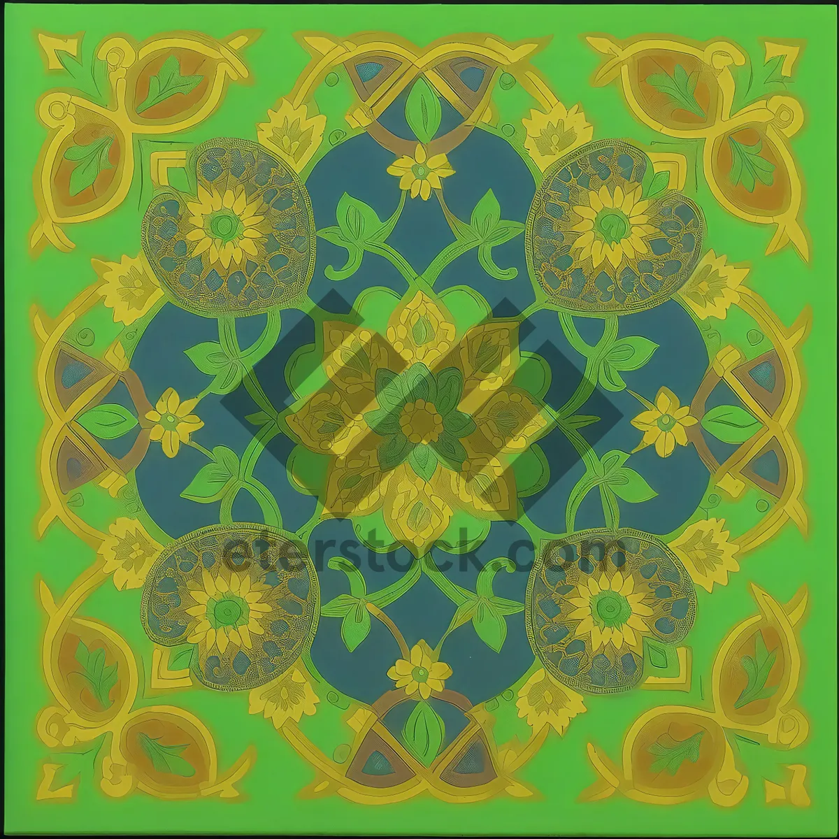 Picture of Floral Silk Swirl Ornament in Vintage Design