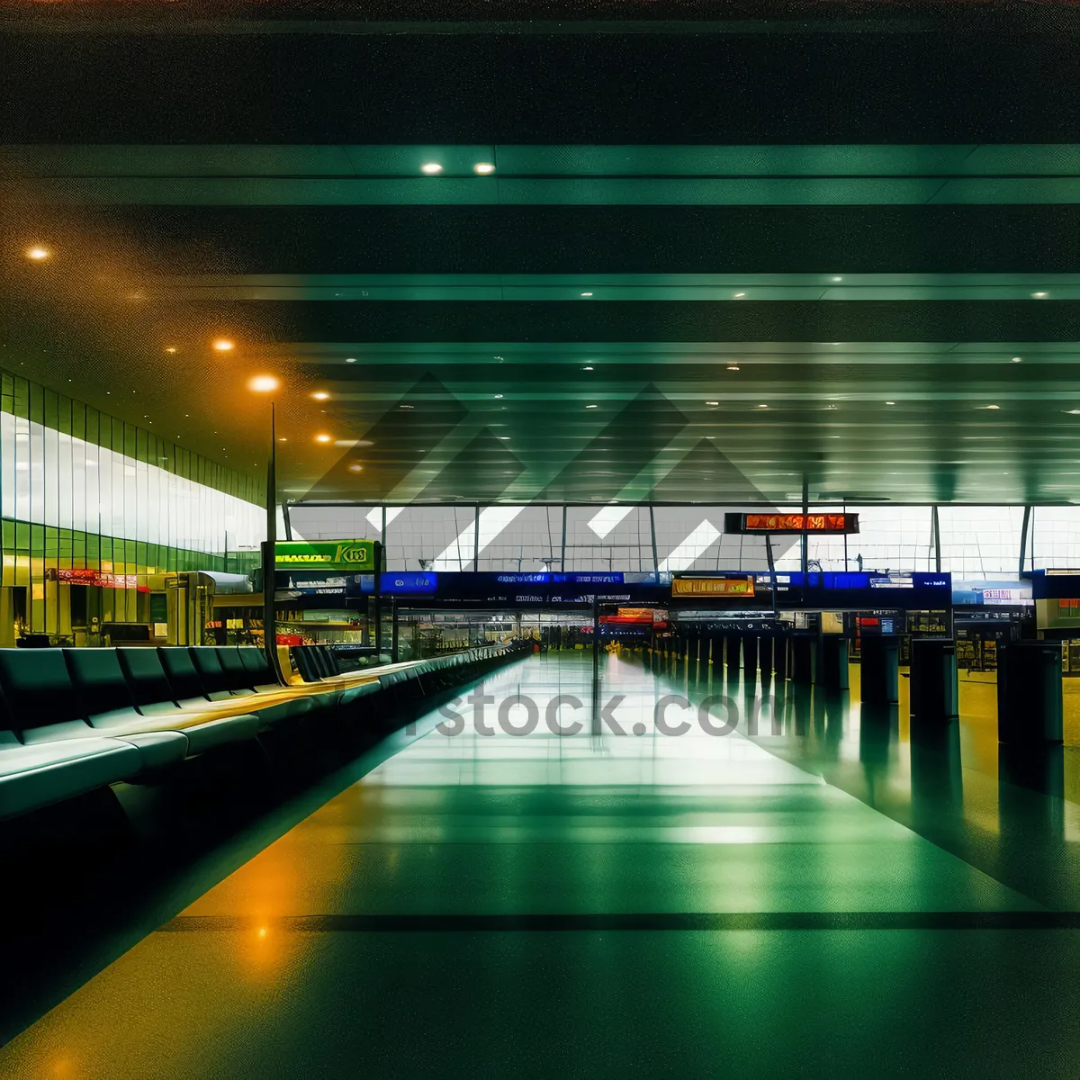 Picture of Modern Urban City Station at Night with Lights