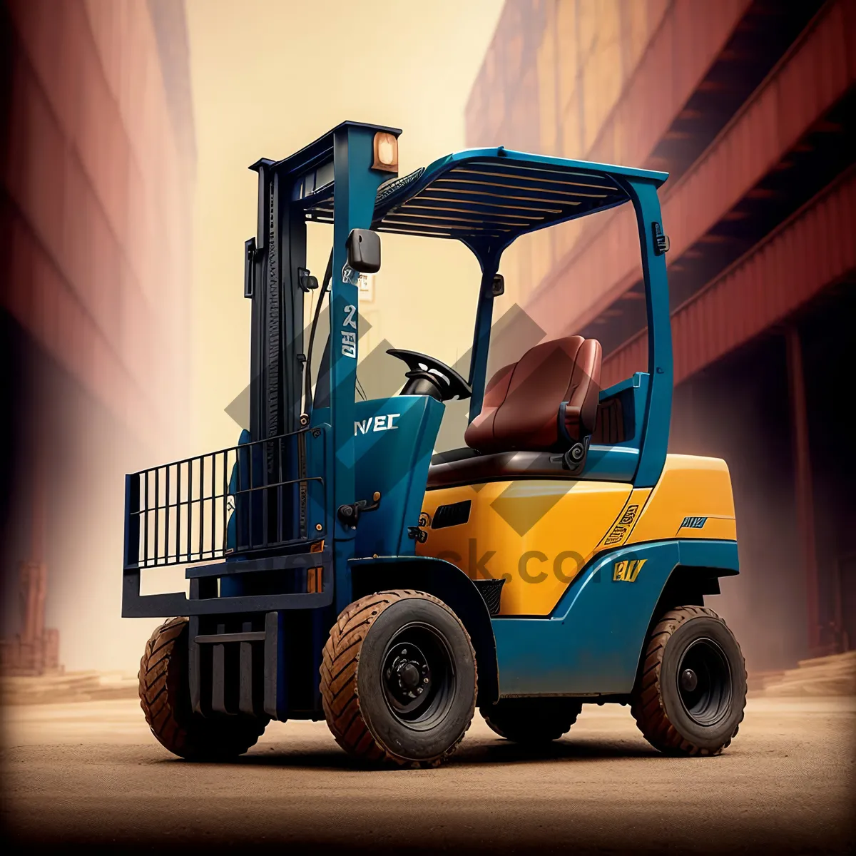 Picture of Heavy-duty Forklift in Industrial Construction Work