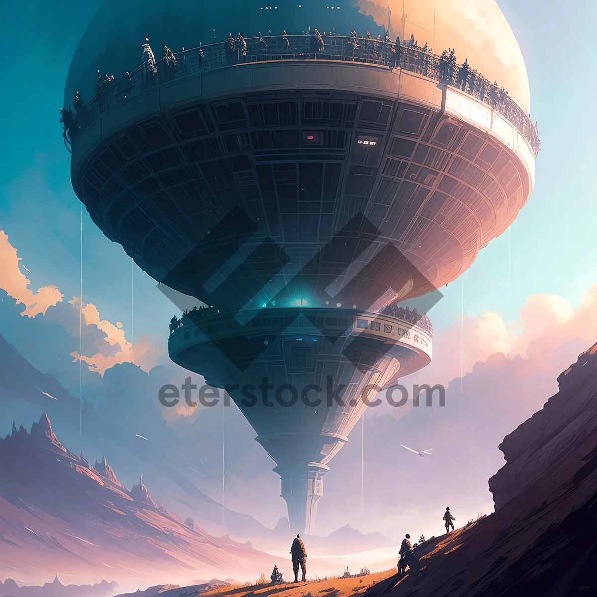 Picture of Colorful Hot Air Balloon Soaring through the Sky