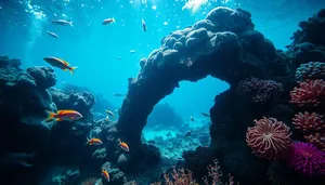 Colorful Tropical Fish in Sunlit Coral Reef