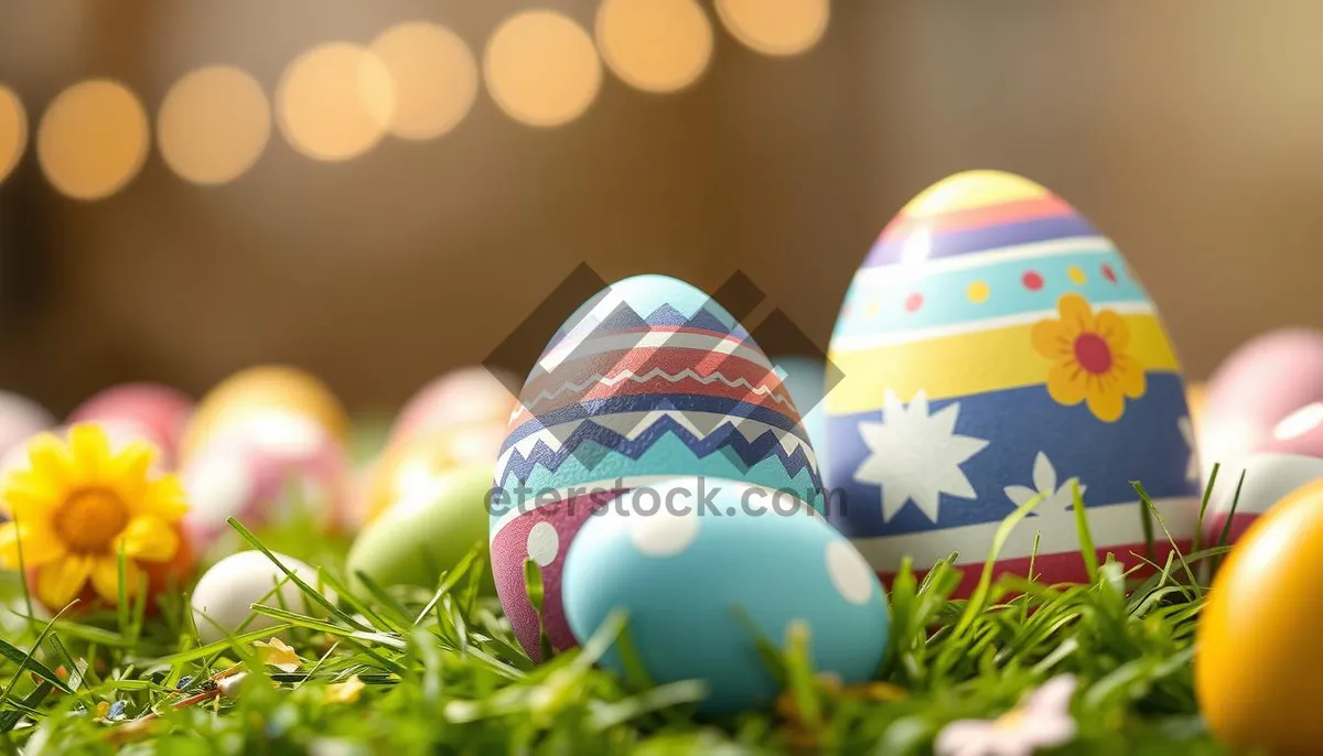 Picture of Colorful Easter Egg Decorations with Holiday Sphere Ball