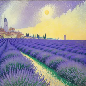 Vibrant Lavender Field: Captivating Color Amidst Nature's Beauty