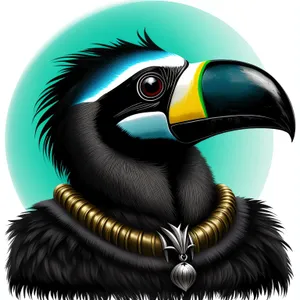 Cartoon Dodo Web Icon with Capital Sign and 3D Headset
