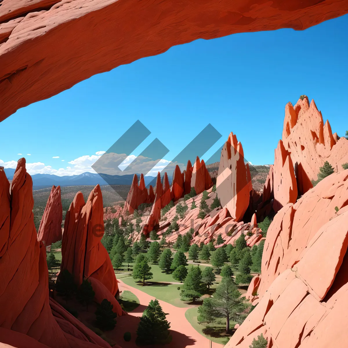 Picture of Desert Valley Canyon Landscape with Sumac Shrub