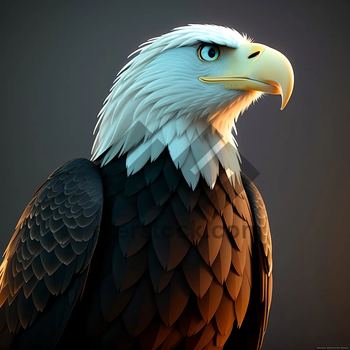 Picture of Eagle's Intense Gaze and Majestic Wings