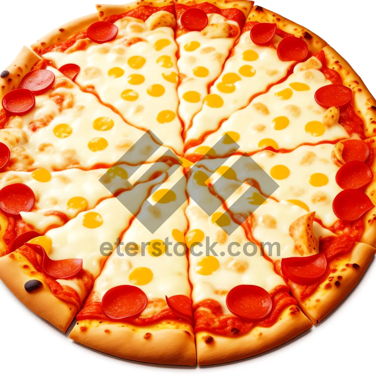 Picture of Delicious Gourmet Pizza Slice with Fresh Toppings