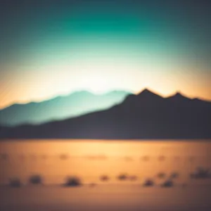 Vibrant Summer Sunset Over Desert Landscape