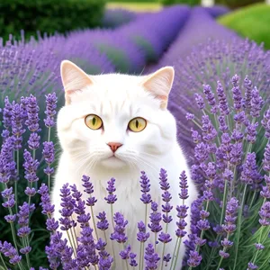 Furry Lilac Kitty with Curious Eyes
