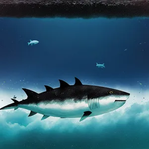 Majestic Sea Predator: Tiger Shark in Tropical Waters