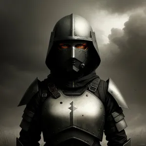 Warrior's Protective Helmet: Armored Mask for Safety