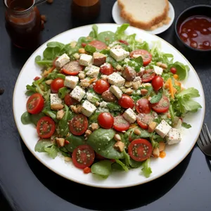 Delicious Gourmet Salad with Grilled Vegetables
