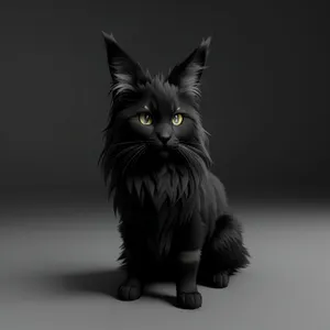 Fluffy Gray Kitty with Adorable Whiskers