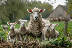 Rural Farm Life: Sheep Grazing in Meadow