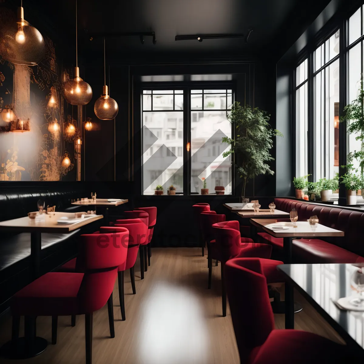 Picture of Modern restaurant interior design with luxury details.