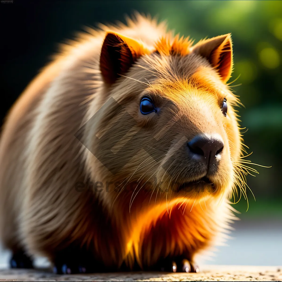 Picture of Funny Fluffy Guinea Pig with Adorable Whiskers