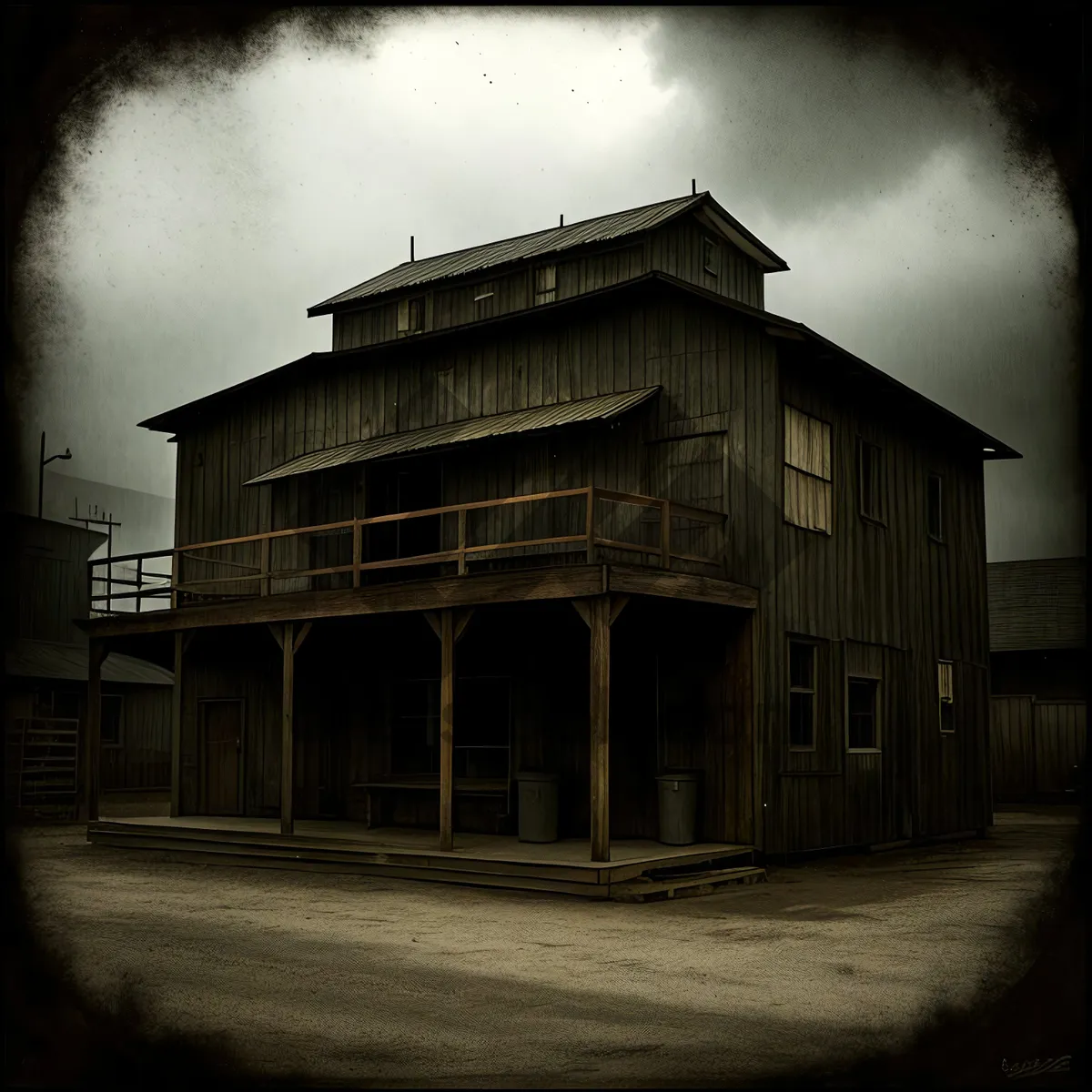 Picture of Vintage City Warehouse Against Clear Sky