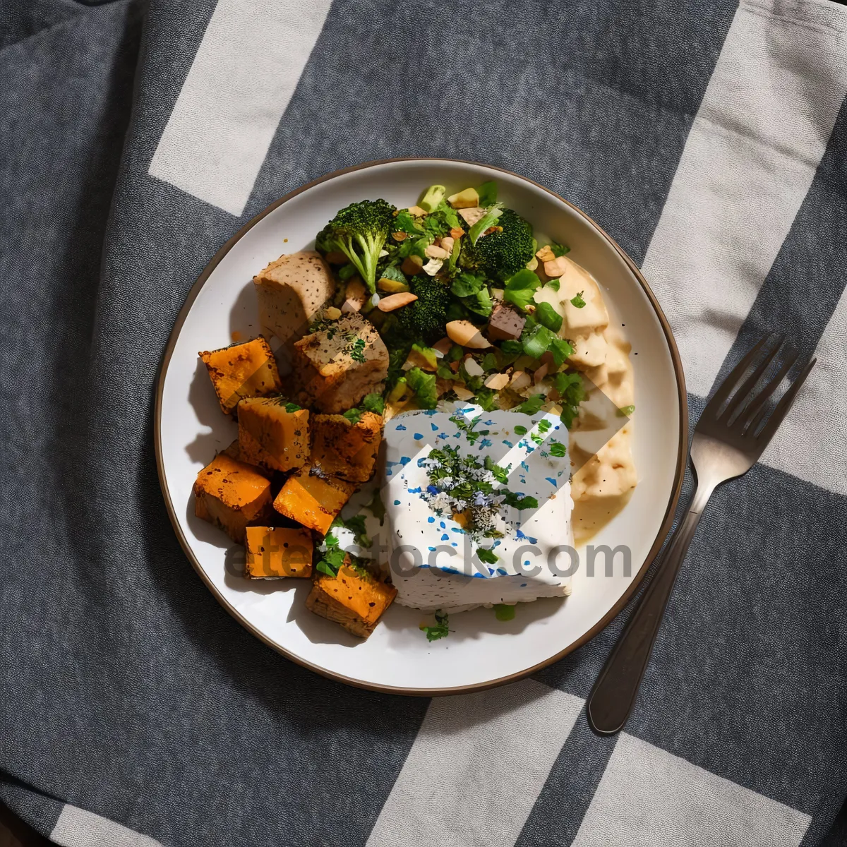 Picture of Gourmet Chickpea Salad Plate with Fresh Vegetables