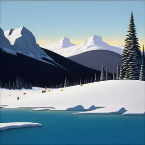 Winter Mountain Ski Resort Landscape