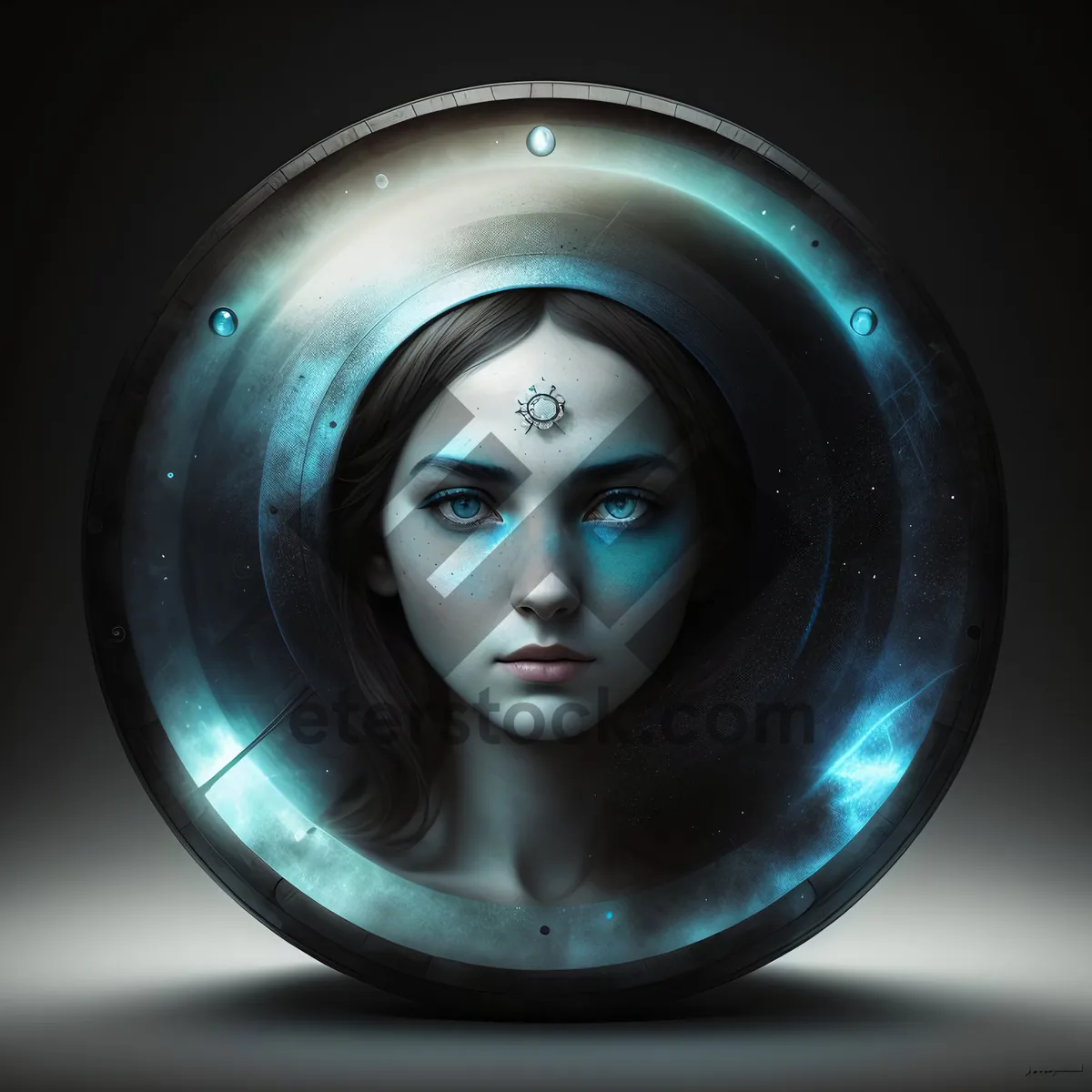 Picture of Celestial Glass Reflection: Space Sphere Design