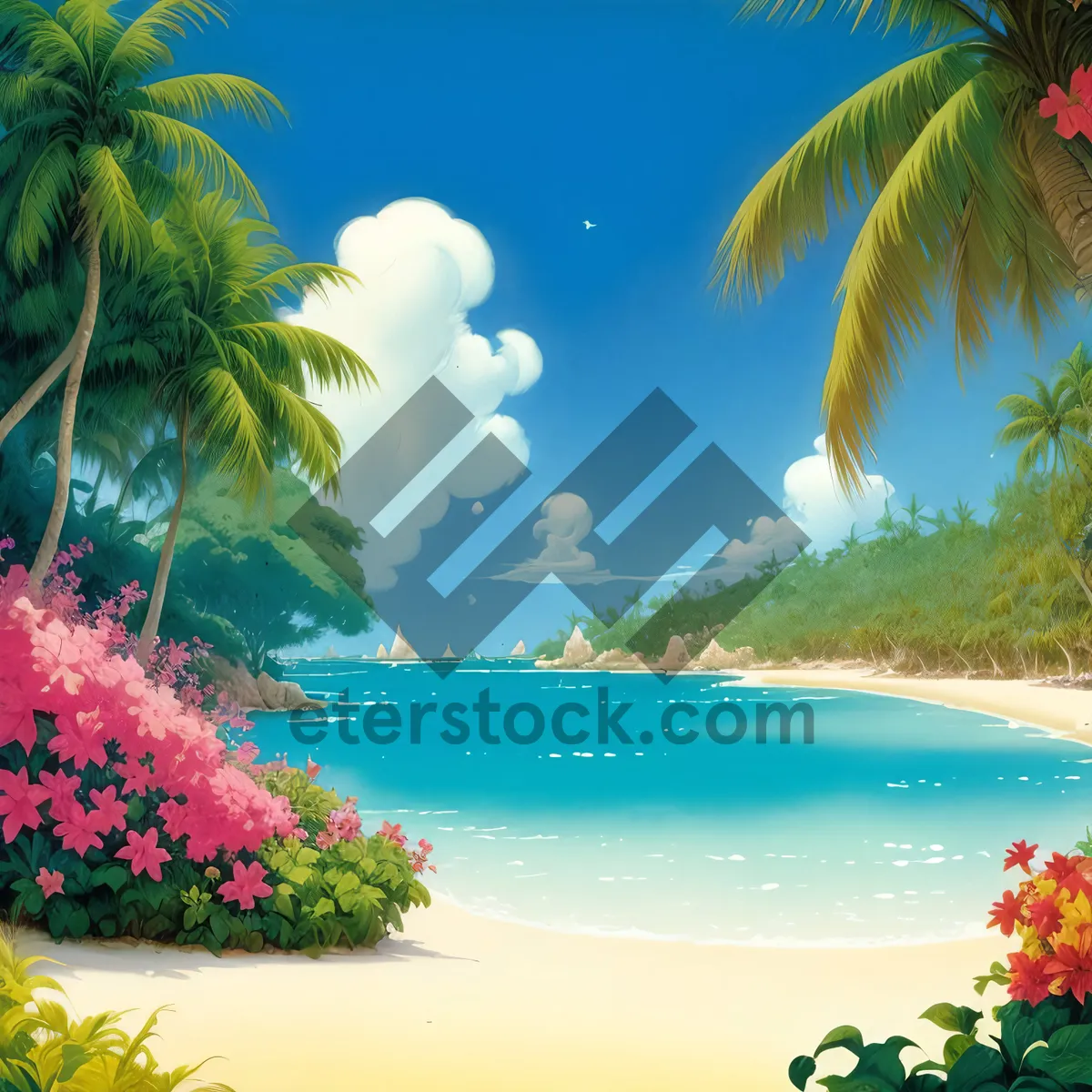 Picture of Idyllic Tropical Beach with Calm Turquoise Waters
