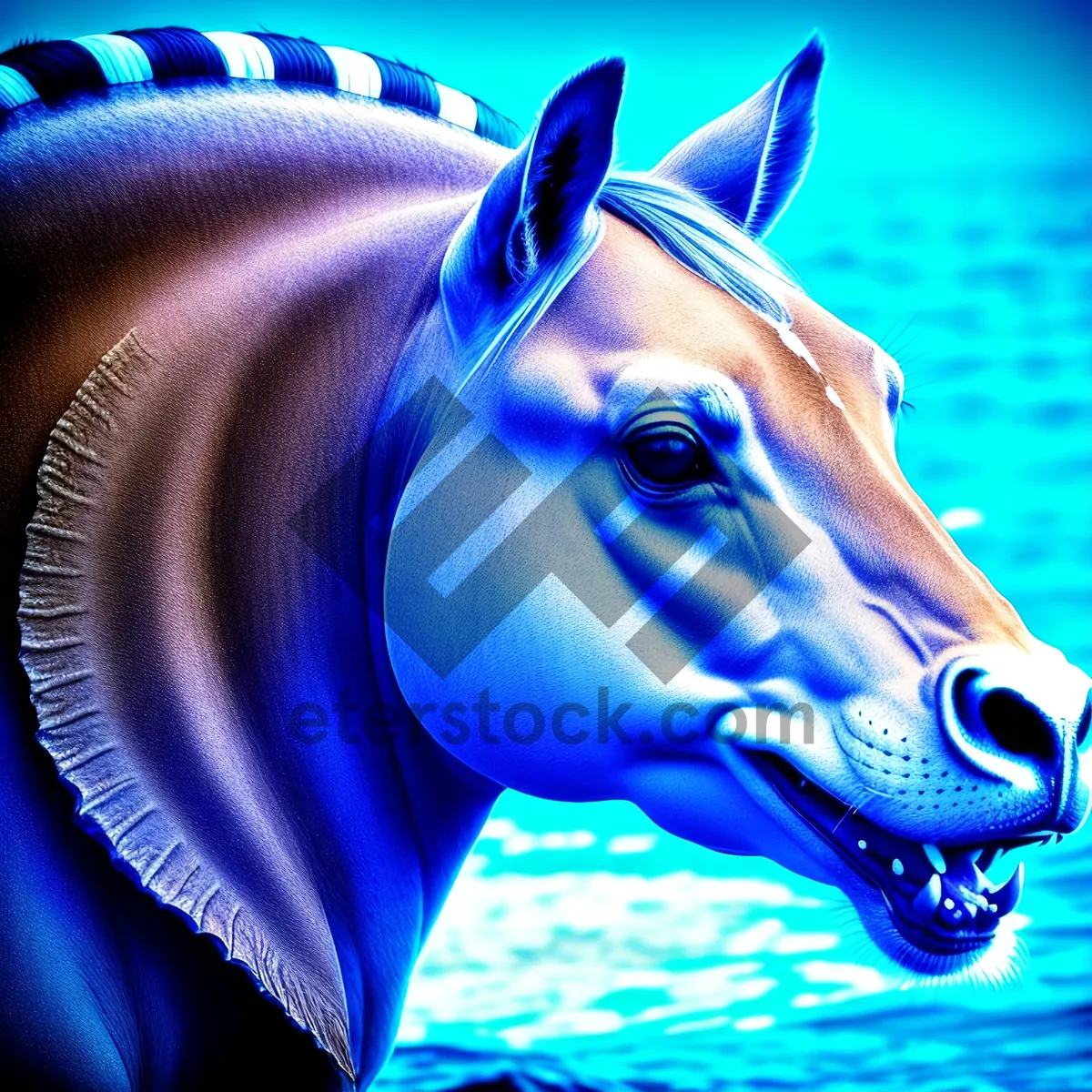 Picture of Brown Stallion in Carousel Mask