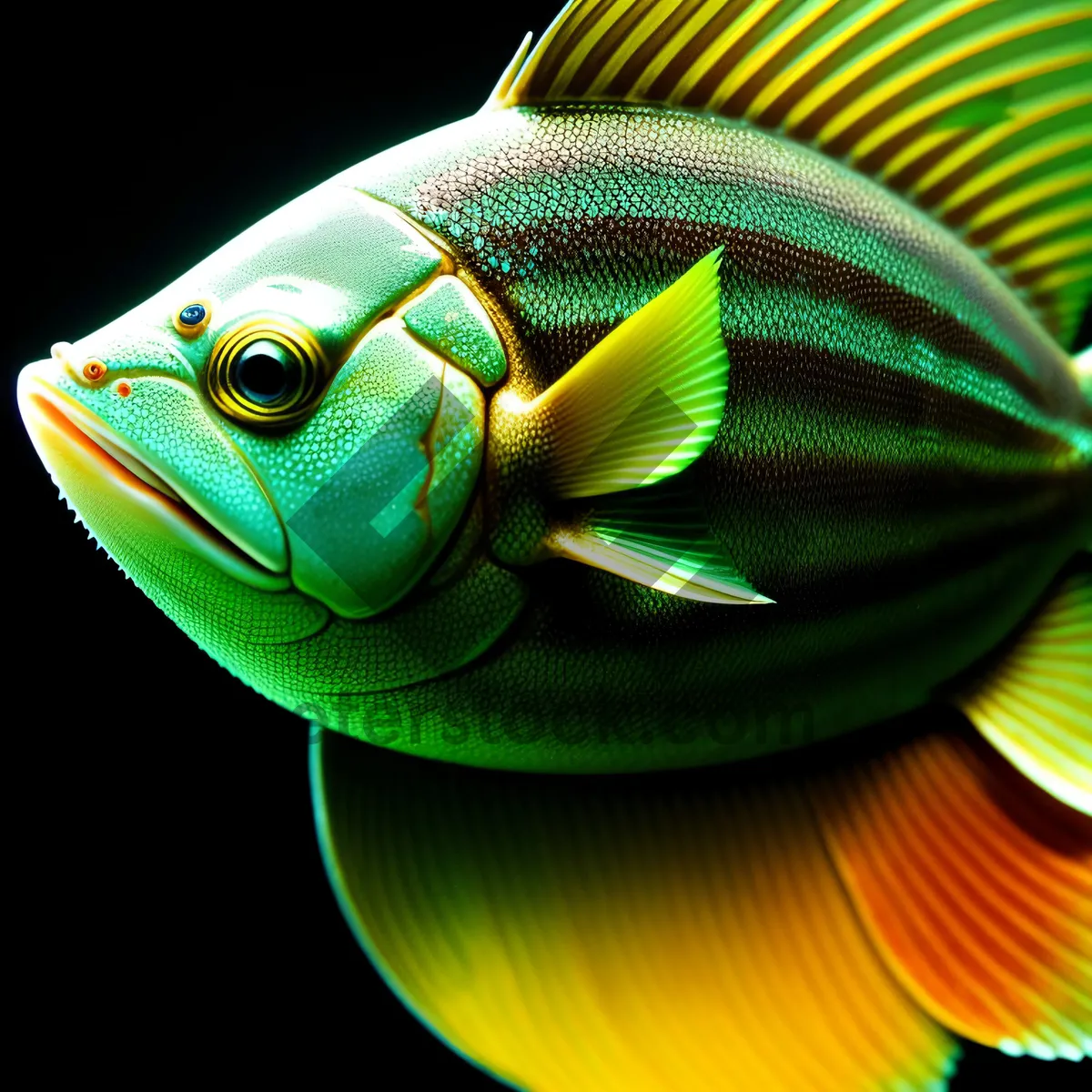 Picture of Colorful Marine Life in a Tropical Aquarium
