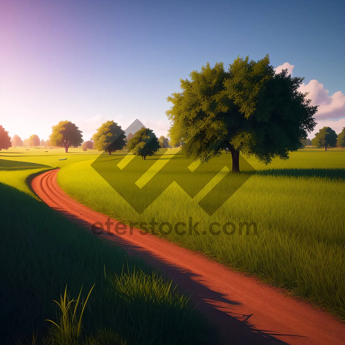 Picture of Idyllic Rapeseed Field Under Sunny Sky