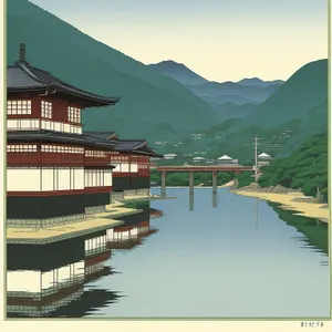 City skyline reflected in serene water.