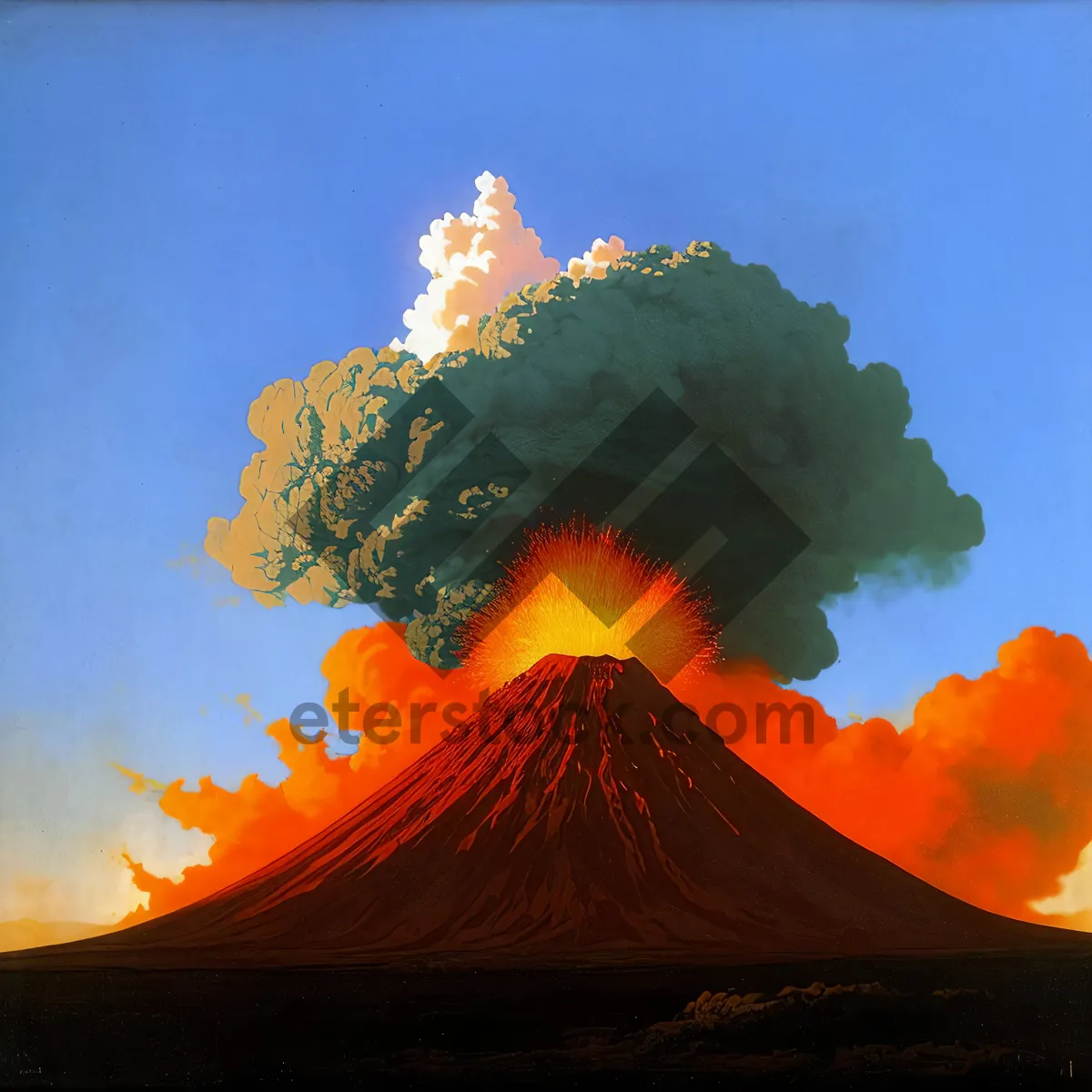 Picture of Volcanic Inferno: A Fiery Mountain Eruption