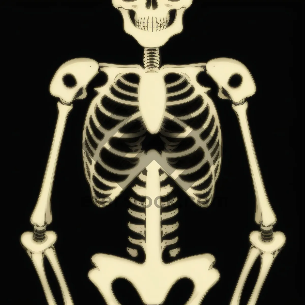 Picture of 3D Human Skeleton Anatomy Image: Spinal Anatomy and Body Structure