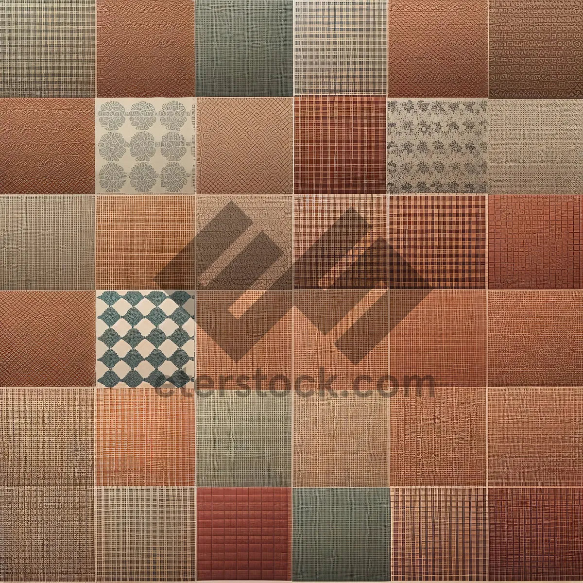 Picture of Modern Retro Checkered Tartan Fabric Texture Seamless Pattern