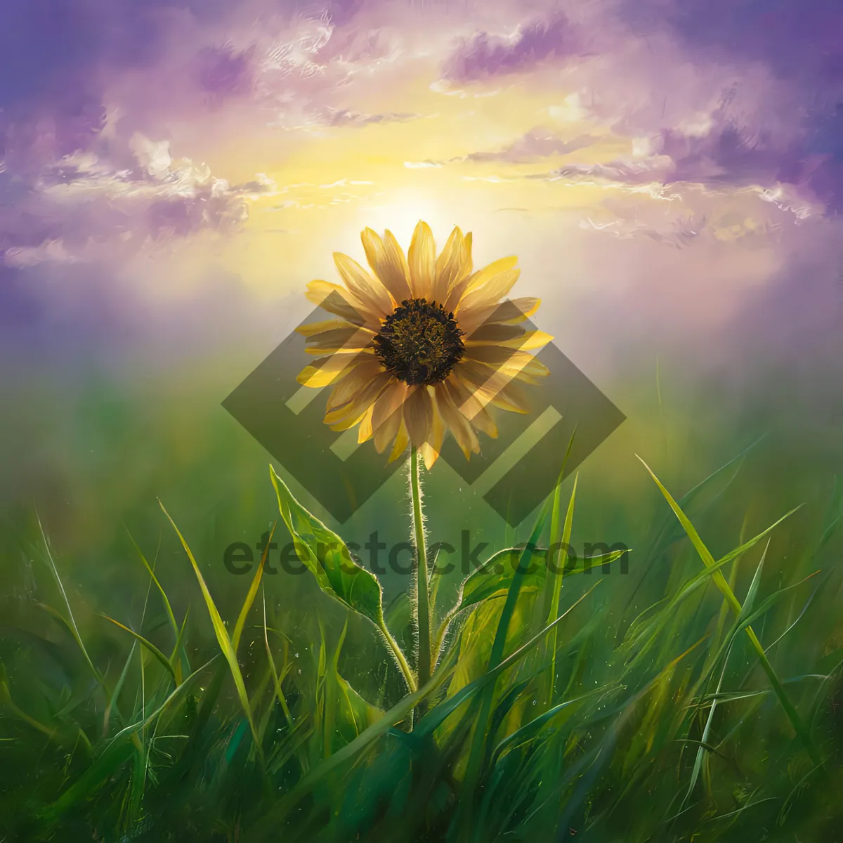 Picture of Bright Sunflowers in a Summer Meadow