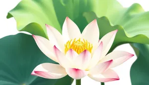 Pink Lotus Blossom in Summer Garden