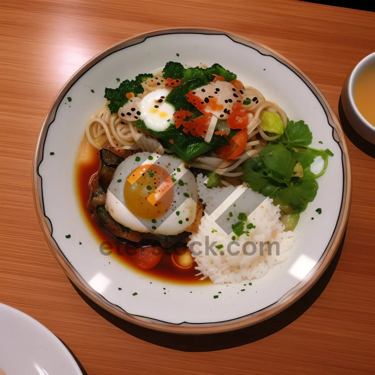 Picture of Delicious Gourmet Salad with Fresh Vegetables and Cheese